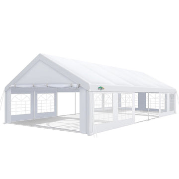 COBIZI Large Party Tent 20x40 Heavy Duty Outdoor Canopy Carport, Upgraded Commercial Outdoor Event Shelter Tent with 8 Removable Sidewalls, Big Tent for Wedding, Festivals, Birthday Parties, White