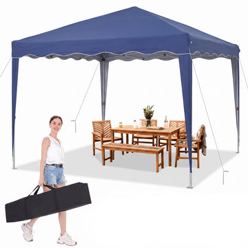 COBIZI 10x10 Ez Pop Up Canopy Tent,Commercial Instant Gazebo Tents for Parties,Waterproof Adjustable Outdoor Patio Backyard Canopy Party Tent,Blue