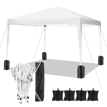 COBIZI 10x10 Ez Pop Up Canopy Tent, Commercial Instant Gazebo Tents for Parties, Waterproof Adjustable Outdoor Patio Backyard Canopy Party Tent,Black
