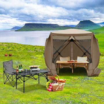 COBIZI 10x10 Screen House Pop up Gazebo Screen Tent for Camping,5 Sided Pop-up Camping Canopy Shelter Tent with 4 Sidewalls,Portable Outdoor Quick-Set Hub Tent with Carrying Bag&Ground Stakes,Gray