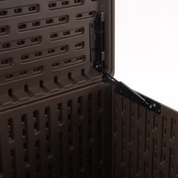 Winice 180 Gallon Outdoor Storage Box, Waterproof Resin Deck Box with Lock, 220 lbs Weight Capacity Patio Storage Bench, Brown