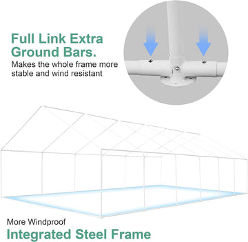 COBIZI Large Party Tent 20x40 Heavy Duty Outdoor Canopy Carport, Upgraded Commercial Outdoor Event Shelter Tent with 8 Removable Sidewalls, Big Tent for Wedding, Festivals, Birthday Parties, White