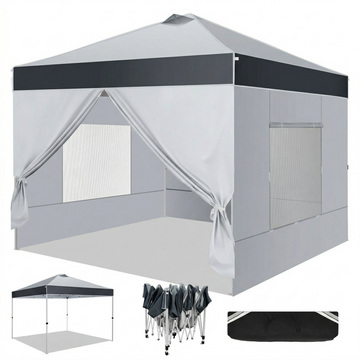 COBIZI 10X10 Pop Up Canopy Tent for Party EZ Outdoor Canopy Portable Commercial Instant Canopy Shelter Tent Waterproof Gazebo Heavy Duty Canopy with 4 Sidewalls Carry Bag,Blue