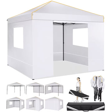COBIZI 10x10 Pop up Canopy Tent Easy Pop up Tent Gazebo,Portable Ez up Canopy Suitable for Party Beach Camping Gathering Activities Waterproof &Upf 50+,Black
