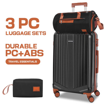 COBIZI 3-Piece Carry on Luggage Sets Hardside ABS+PC 20'' Suitcase with 360°Spinner Wheels&TSA Lock, Lightweight Carry on Luggage,20in