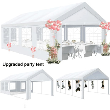 COBIZI 13x26ft Heavy Duty Outdoor Canopy Party Tent Large Canopy Tent with Removable Sidewalls, White Event Shelter, Windproof Upgraded, Ideal for Catering, Weddings, BBQs, and Events, White