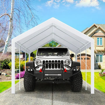 COBIZI Outdoor Metal Carport, 10' x 20' Heavy Duty Garage Car Shelter Shade, Carport Canopy