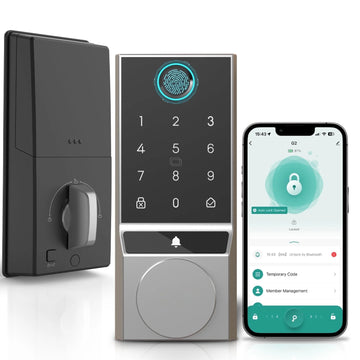 COBIZI Smart Lock, Fingerprint Keyless Entry Door Lock with App Control, Bluetooth Smart Deadbolt Lock, App Remote Control, Auto-Lock, Easy Installation, IP54 Waterproof, Black