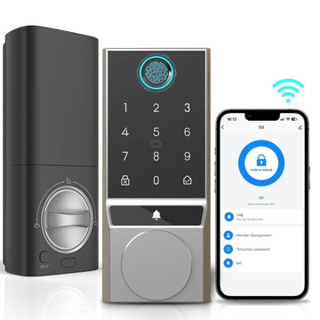 COBIZI Smart Lock with WiFi, Fingerprin Keyless Entry Door Lock with App Control, App Remote Control, Auto-Lock, Smart Deadbolt Lock, Easy Installation, IP54 Waterproof, Metallic Silver