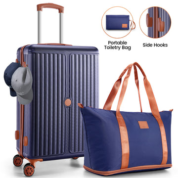 COBIZI Carry on Luggage Sets Hardside 20'' Carry on Suitcase with Spinner Wheels&TSA Lock,Lightweight 3 Piece Luggage Sets Black