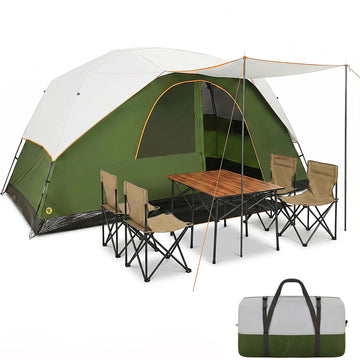COBIZI 6-8-10 Person Camping Tent,Large Family Cabin Tent with Removable Rainfly,Mesh Roof for Stargazing,84" Tall Center,Waterproof Design,Carry Bag,Green