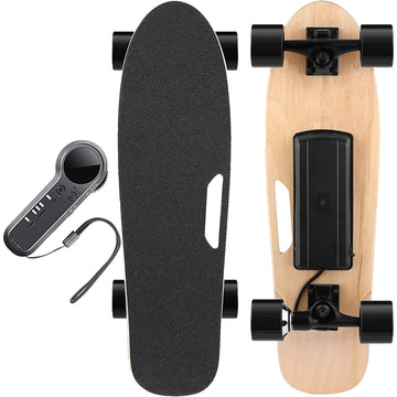 CAROMA Electric Skateboard, 350W Electric Skateboard with Wireless Remote Control for Adult Teens, 12.4MPH Top Speed, 7 Miles Max Range, 3-Speed Adjustment, Load up to 220lbs